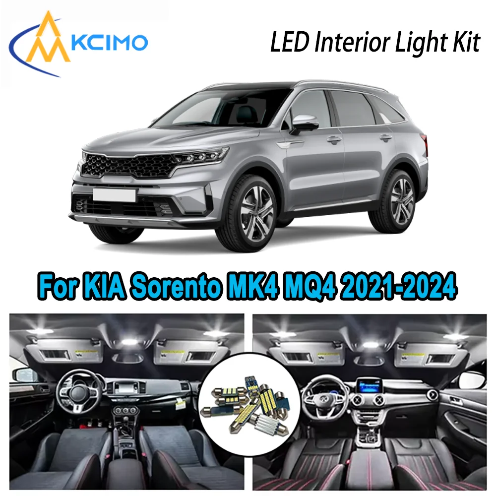 

Premium Bright LED Interior Light Kit for KIA Sorento MK4 4 IV MQ4 2021-2024 2023 Dome Map Trunk Car Lamps with Canbus No Error