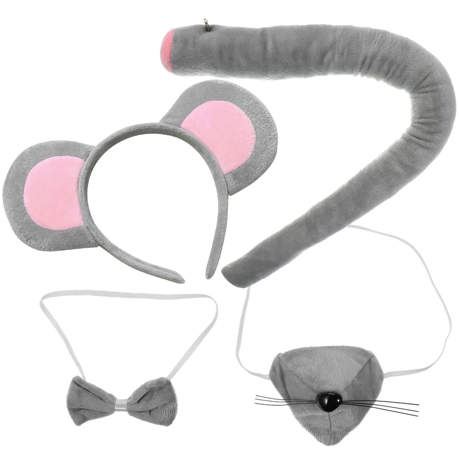 1 set Mouse Ears Headband Kids Costume Set Lightweight Party Wear For Birthday Christmas Cosplay Mask Masquerade Decorative