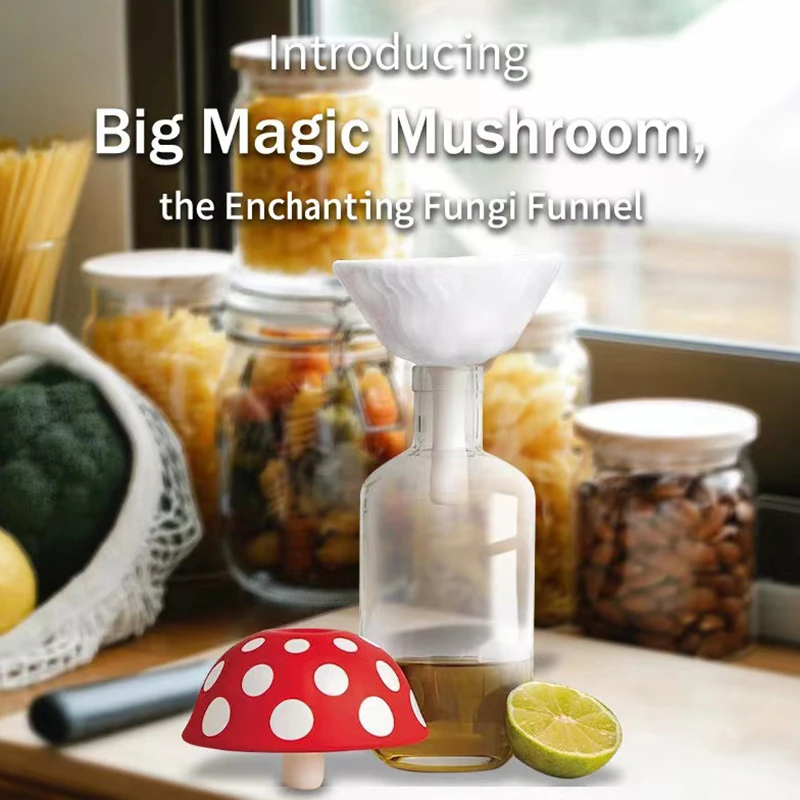 Imbuto piccolo a forma di fungo Mini imbuti in Silicone per uso alimentare imbuto per salsa flessibile a bocca larga imbuto per condimenti a fungo creativo