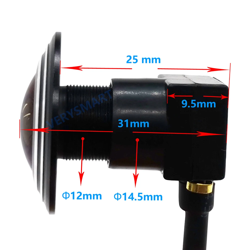 소형 미니 AHD 비디오 카메라, 2MP 1080P HD 도어 훔쳐보기 카메라, 오디오 1.7mm 광각 어안 렌즈