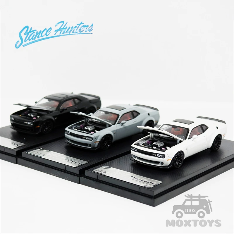 SH Stance Hunters 1:64 SRT Hellcat métallique blanc gris noir, modèle de voiture moulé sous pression