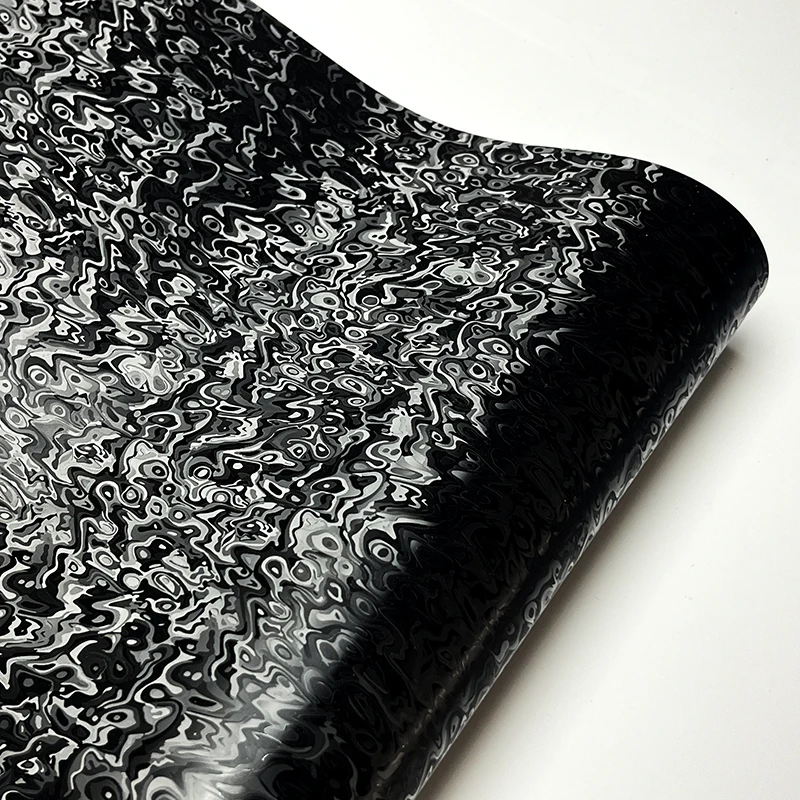 

Премиум ПЭТ, черный космический призрак, текстурированная кованая виниловая пленка из углеродного волокна, самоклеящаяся автомобильная наклейка «сделай сам», наклейка с отпуском воздуха