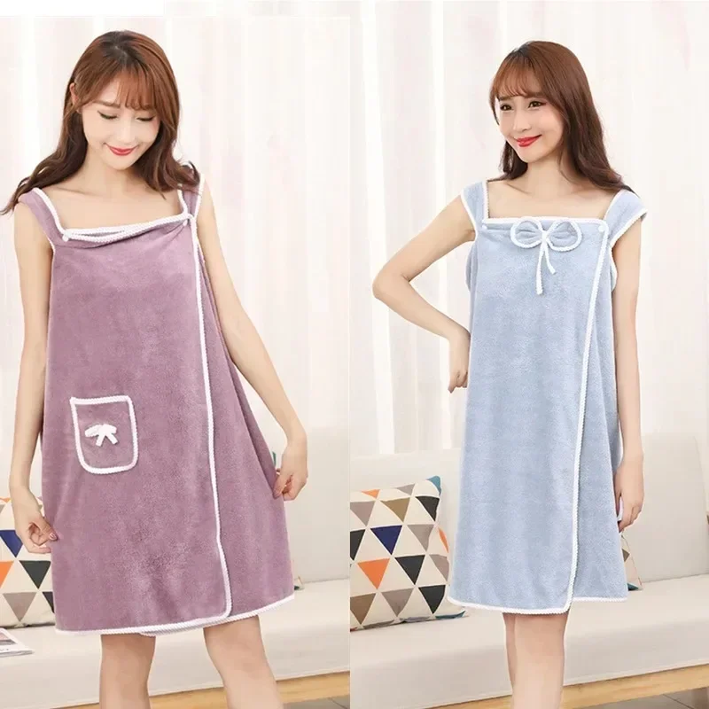 

Pure Cotton Thickened Strong Absorbent Pack Wearable Bath Towel, Shower Skirt, Chest Wrap