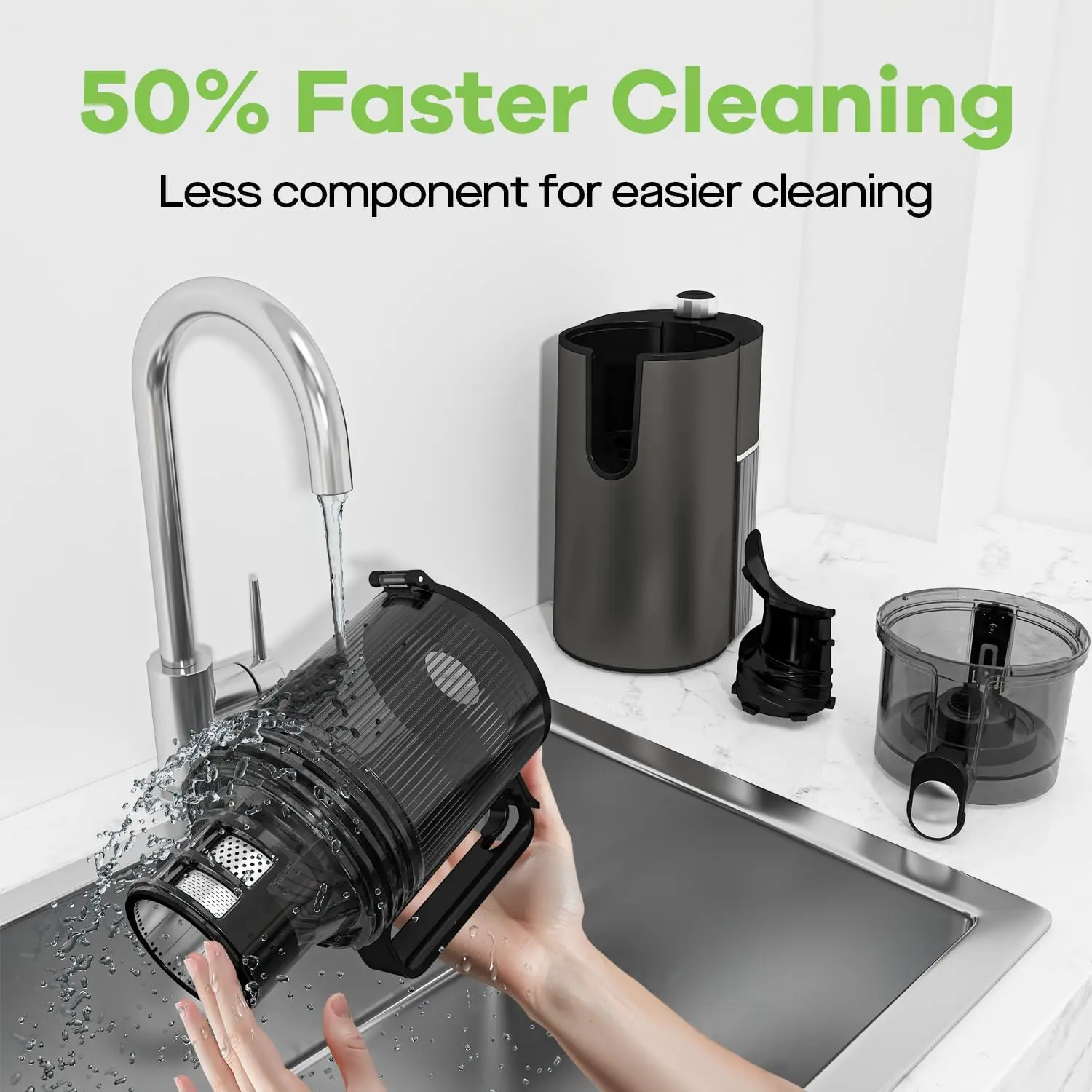 Exprimidor de prensa, exprimidores de canal de alimentación de 6,1" de ancho con motor de potencia de 350w, máquina exprimidora de masticación lenta con alto rendimiento de jugo para venta al por mayor