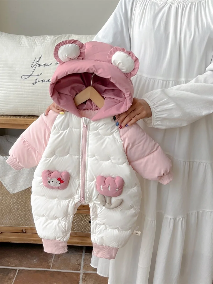 

Очаровательная зимняя одежда Thiened Baby Rer, хлопковое пальто, милый костюм с капюшоном для младенцев, одежда для малышей, новинка 2025, Sle