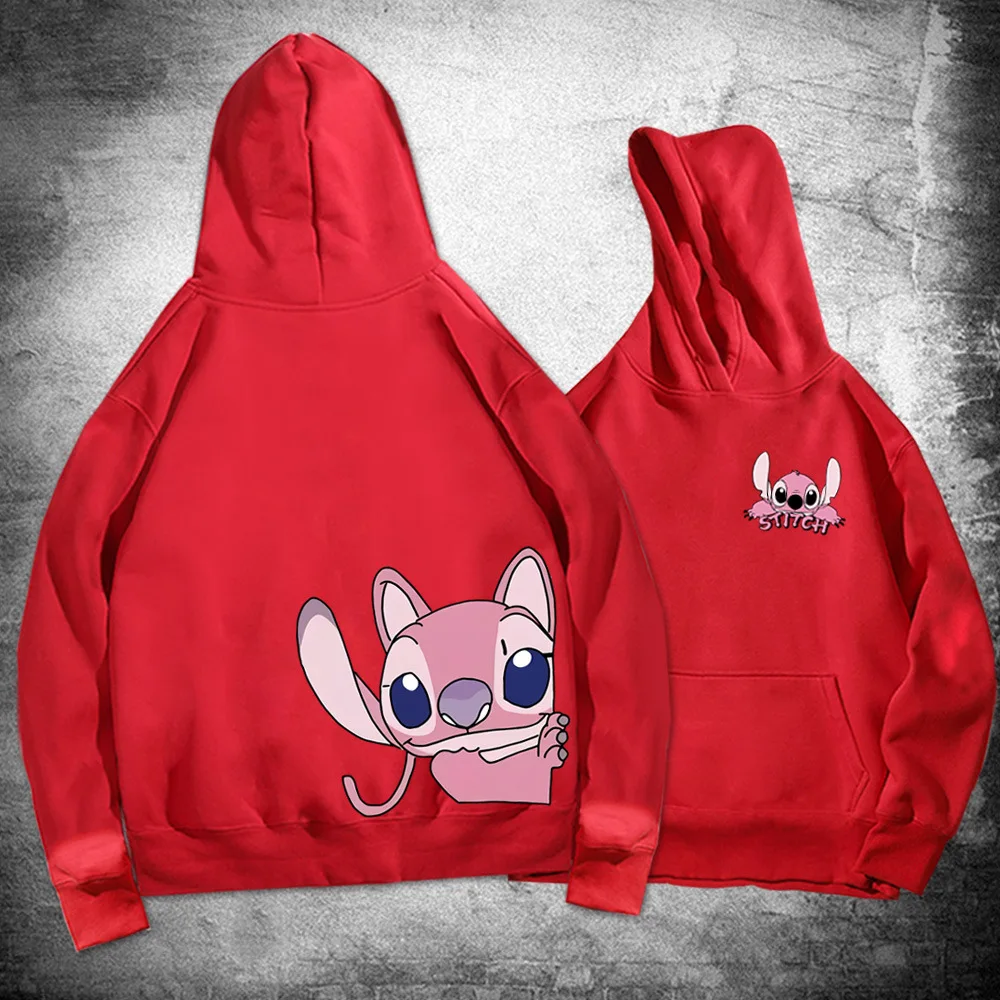 Stitch Disney Hooded Sweater for Men Women Spring Autumn Trend Cute Couple Long-sleeved Loose Sister Top