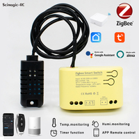 Dry Contact Zigbee Tuya Intelligent Switch With Temperature Humidity Sensor,Real-time Monitoring,Thermostat,Alexa Compatible