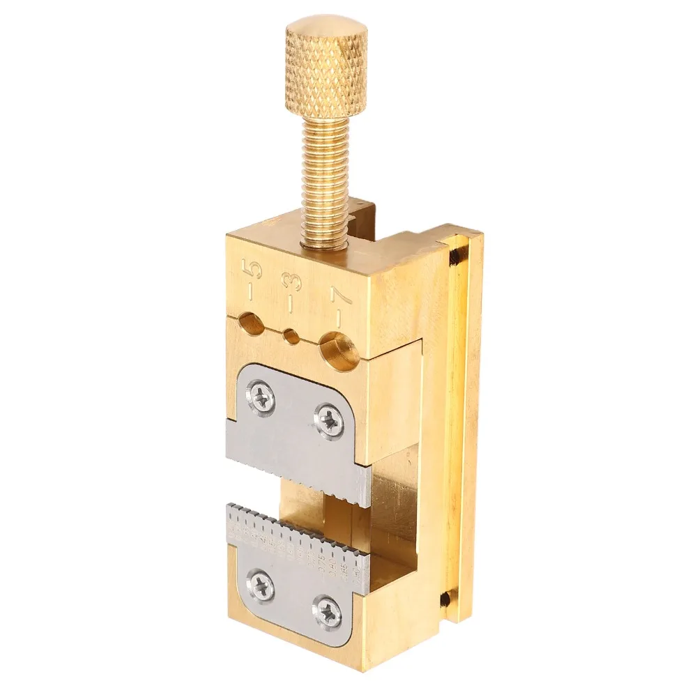 Brass Construction Watch Repair Vise 0.2-0.9mm Aperture Clamping Plate Mini Bench Vice Flat Clamp Holder Tube Clamp Vise