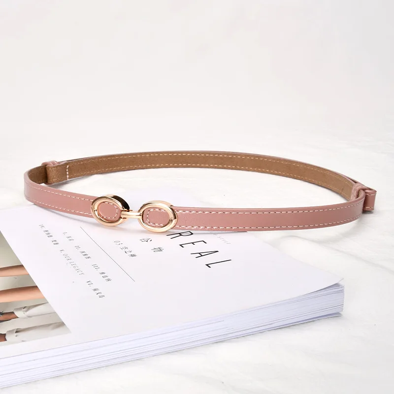 حزام صغير من الجلد الطبيعي للنساء ، حزام رفيع غير رسمي ، فستان يناسب جميع الملابس ، سحب مزدوج ، من من من من من من من الجلد الطبيعي