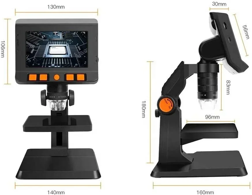 

P110 1000x Video Microscope VGA Camera HD Industrial Digital Eyepiece Camera For Microscope 4.3Inch Lcd Display