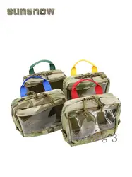 1500D Nylon Tactical Accessory Bag Sundries Bag Transparent Bag Hook Loop Bag handbag 60L