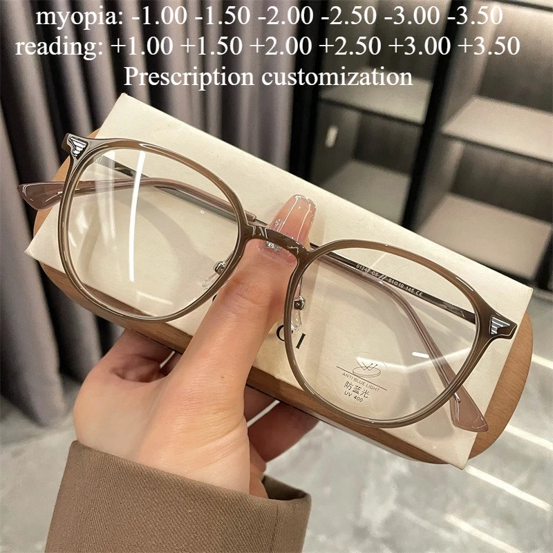 

Сверхлегкие женские очки в круглой оправе 51 мм, подходят для линз по рецепту, круглые очки для чтения с блокировкой синего света