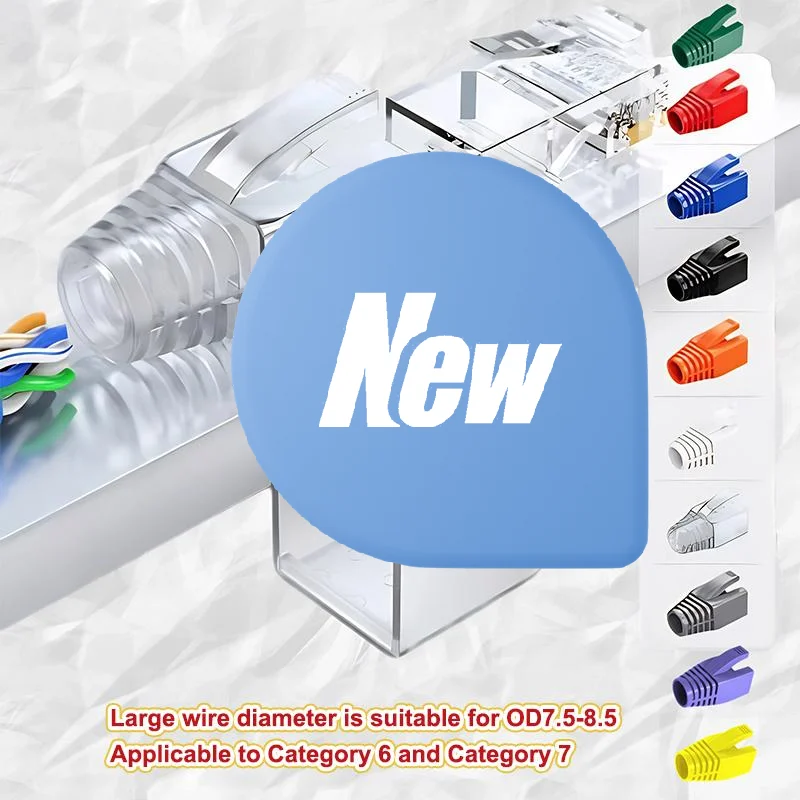 

50/100 шт. RJ45 кабельный разъем, крышка разъема сетевого кабеля Ethernet, вилки для снятия натяжения