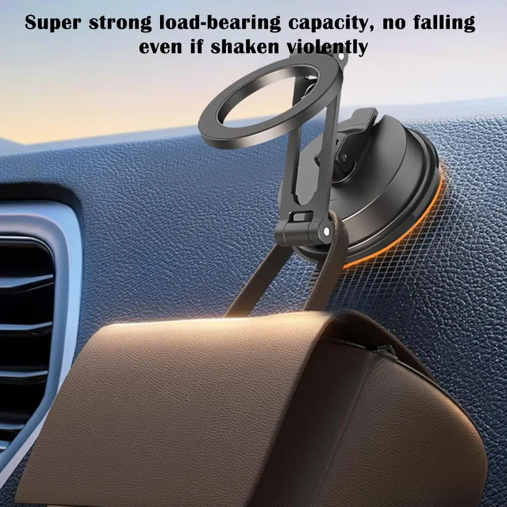 Dashboard Folding Car Mount Metal Magnetic Phone Holder For MagSafe 360° Rotation Strong Magnet Car Mount For iPhone