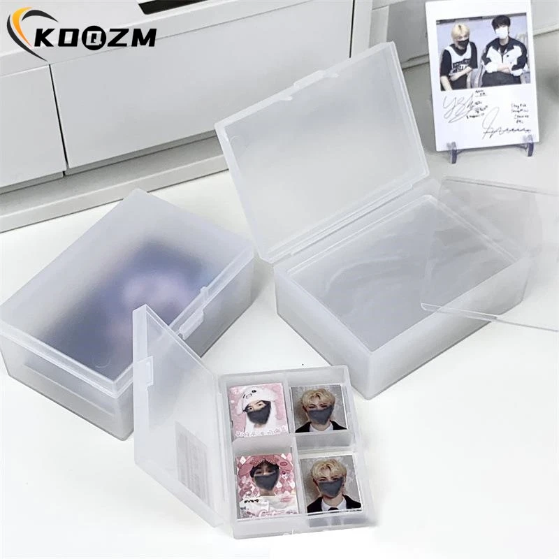 Frosted Storage Box Multifunctional Dustproof Organizer Photocards, Sleeves,Small Card Film Sorting Flip Box, Jewelry Storage