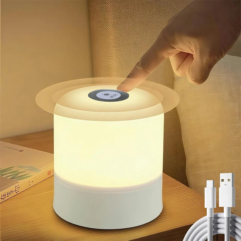 

Portable Baby Night Light, Changing Lights for Nursery, Rechargeable for Kids, touch lamp & Remote Eye Caring Dimmable