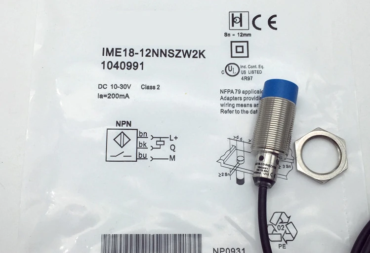 Inductance Approach Switch IME18-12NNSZW2K DC Three-Wire NPN Normally Open Induction Switch Sensor