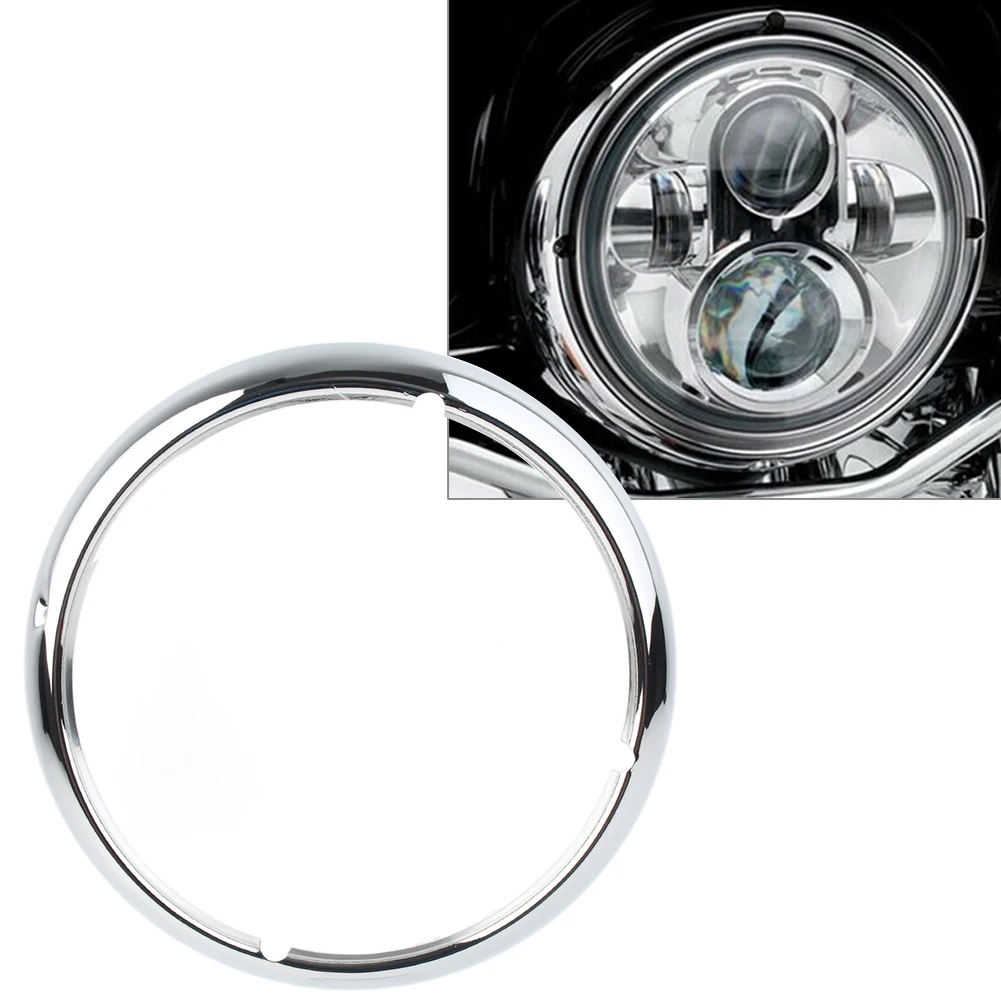 

Chrome Alloy Motorbike 7" Head Light Headlamp Ring Cover Decor Trim for Harley Touring Road King Electra / Street / Tri Glide