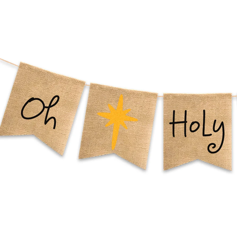 17 سنتيمتر x 21 سنتيمتر أوه ليلة المقدسة مطبوعة الخيش راية عشية عيد الميلاد زينة المنزل رف الموقد ساحة حفلة ريفي عطلة الرايات