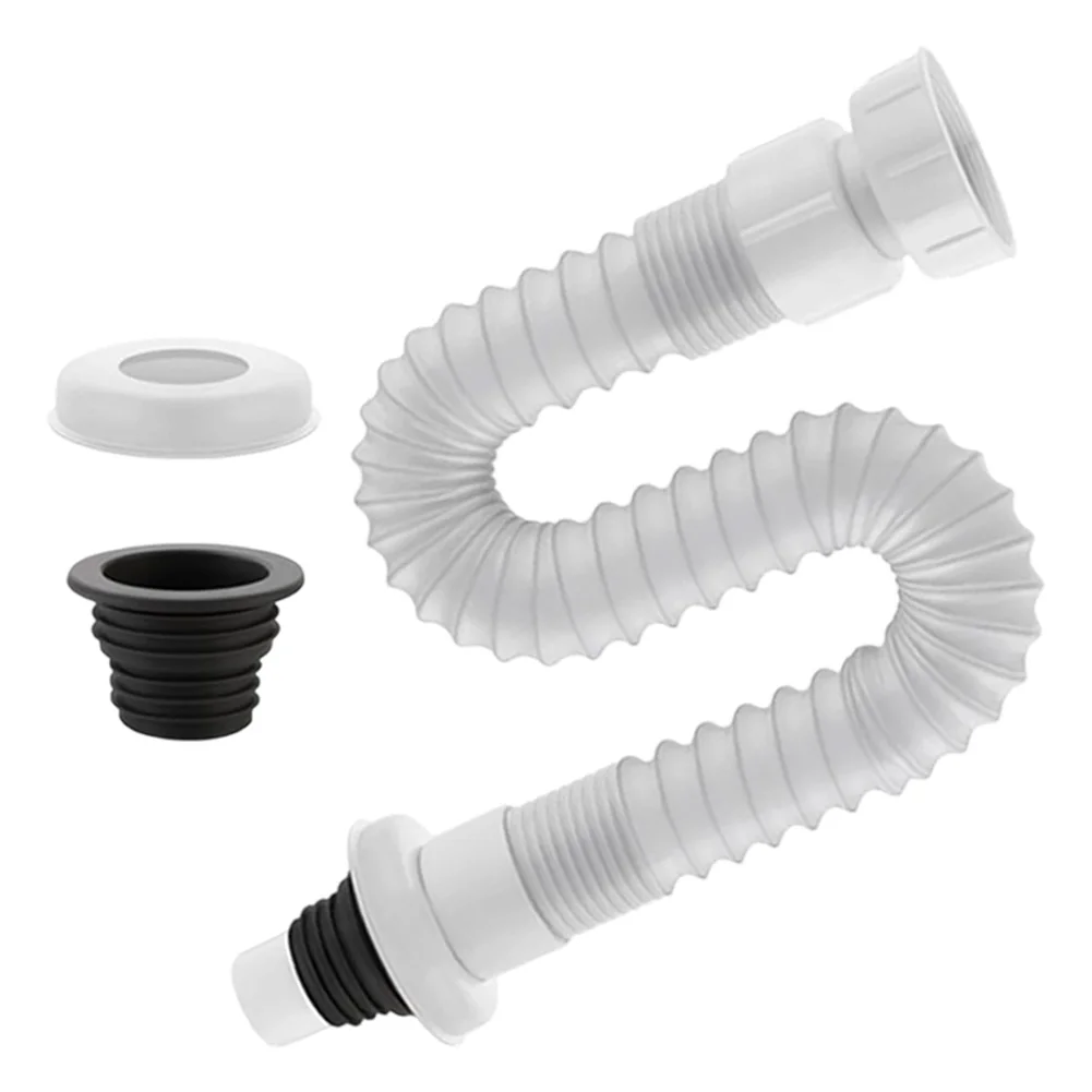 Extendable Sink Siphon Sink Drain Pipe Flexible 0.32 To 0.78m With Fittings For Draining Sinks Washbasin In Kitchens Bathrooms