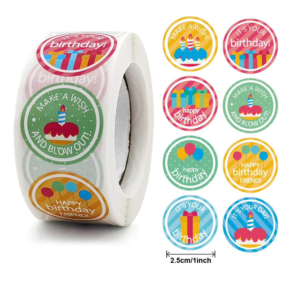 ملصقات عيد ميلاد سعيد مستديرة لديكور الحفلات ، ملصق ختم مغلف ، تغليف هدايا ، ملصق بطاقة معايدة لاصق ، 50-42