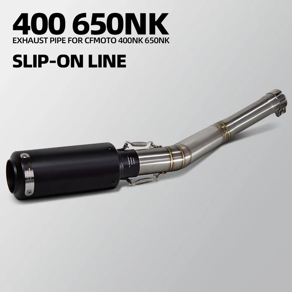 

Motorcycle Exhaust Slip on Line Project Muffler with Adapter Middle Link Pipe For CFMOTO NK 400 400NK NK 650 650NK