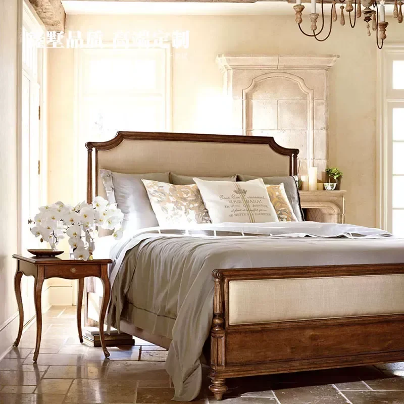 1.8m Solid Wood Double Bed Nordic Style 1.5m Soft Upholstered Luxury Big Bed Factory Direct Sales New Chinese Design