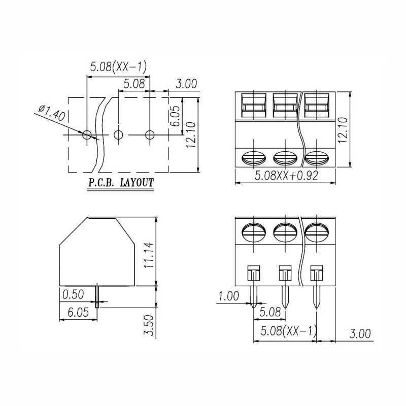 100PIN 5.08MM KF127S 2PIN ~ 12PIN PCB SCREW TERMINAL BLOCKS DG127S SMKDSN1,5/2-5,08 1869211 PHOENIX DEGSON XD508