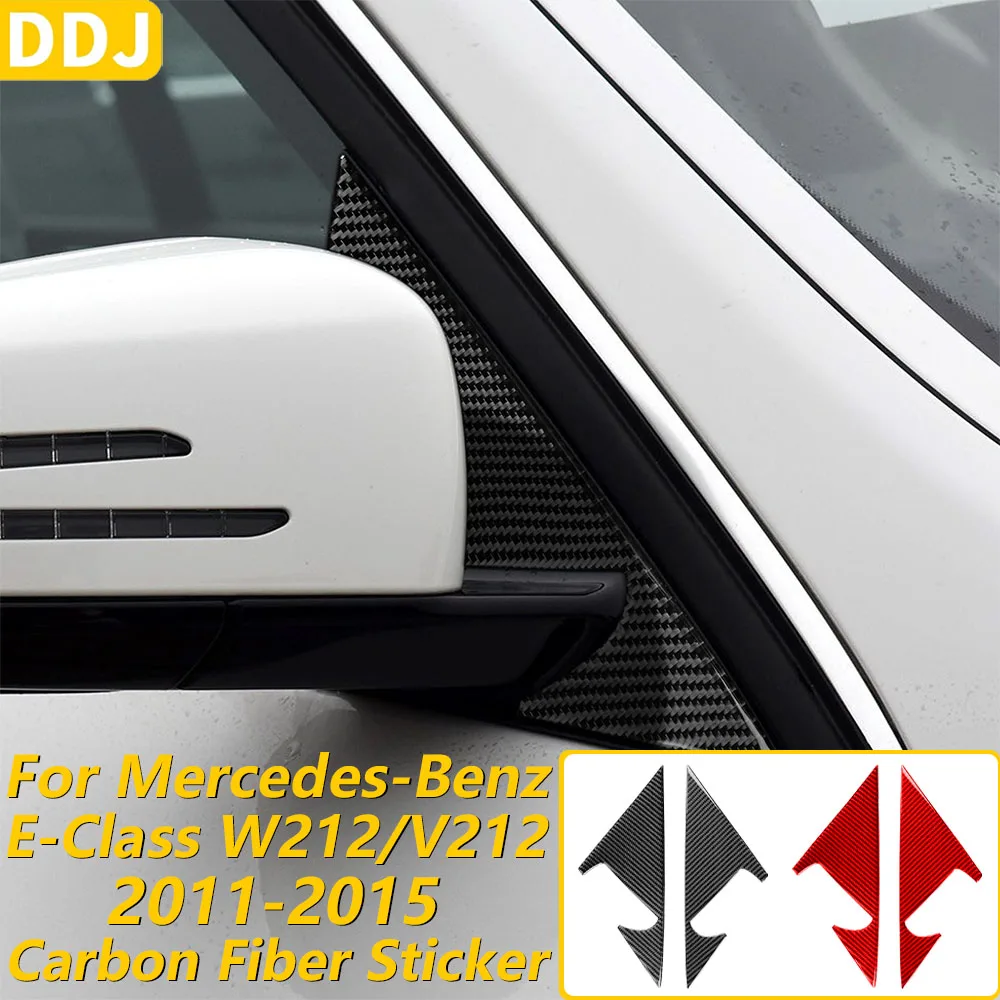 

Carbon Fiber External Door A-pillar Triangular Panel Cover Car Accessories Sticker For Mercedes-Benz E-Class W212 V212 2011-2015