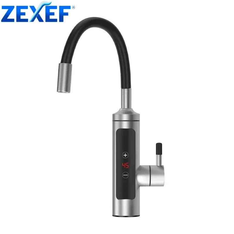 

Home Electric Hot Water Faucet With Sensor Heater Tap Shower 3000W 2 In 1 Kitchen Tankless Flowing Stainless Steel Accessory