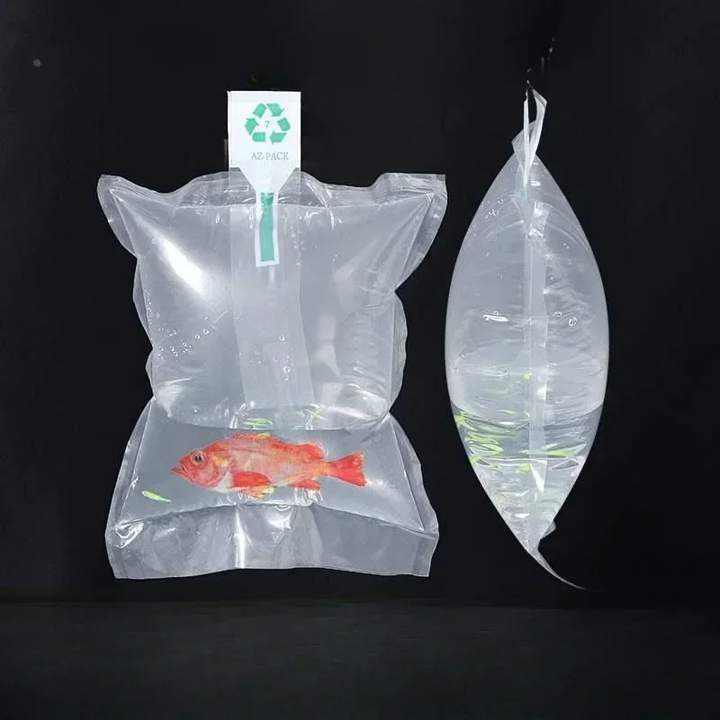 100pcs Thick Express Packaging Inflatable Bags Bottom Opening Anti Pressure Buffering Bubble Bag Fish Fry Packing Oxygen Bag