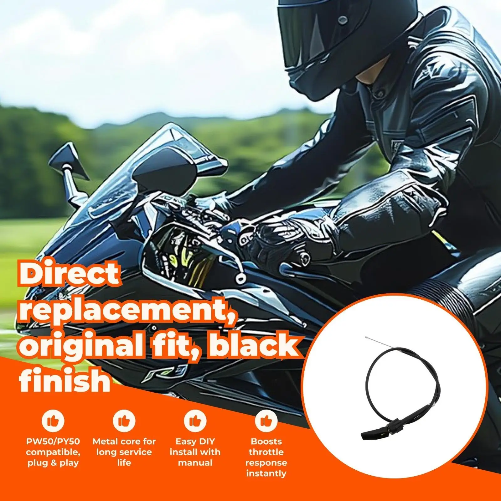 Choke Throttle Cable High Quality Metal Assembly for PW50 PY50 Motorbike Modification Engine Components