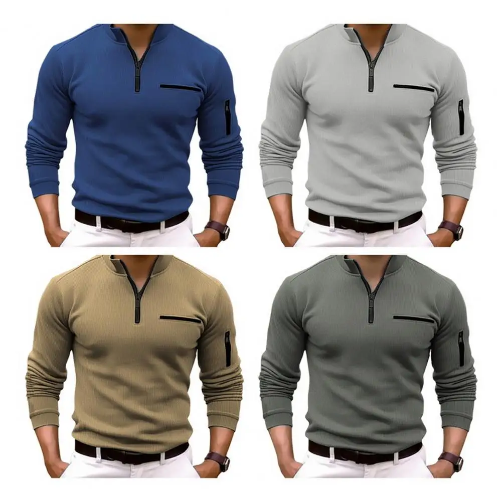 

Autumn Winter Slim Check Long Sleeved T-Shirts For Men Round Neck Jacquard Plaid Pullover Gym Fitness Bodybuilding Tees