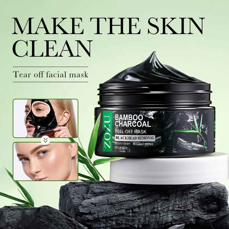 

ZOZU 100g Bamboo Charcoal Peel-Off Mask for Face Blackheads Remover Deep Cleansing Skin Smoothing Face Care for Improved Skin
