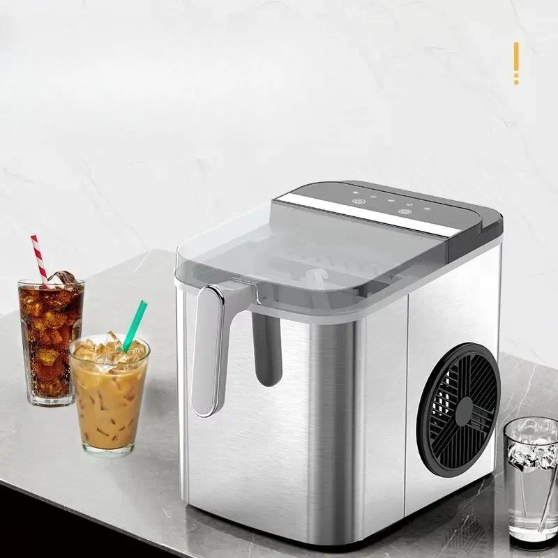 Efficient Mini Electric Ice Maker Stainless Steel Desktop Ice Machine for Home Kitchen Hotel 12kg 24 Hours
