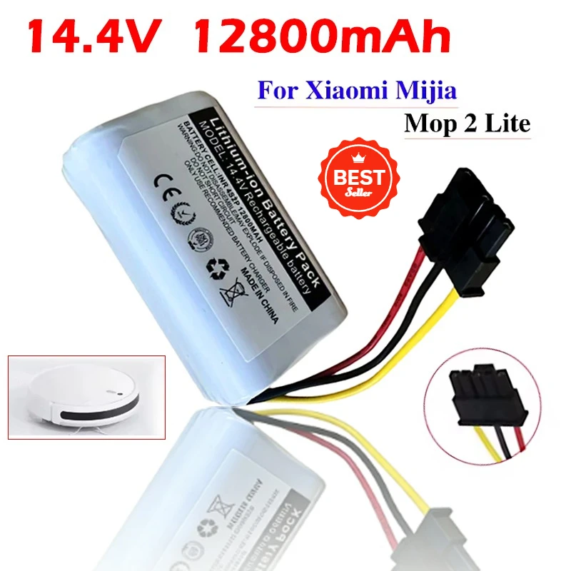 

100% New Original 14.4V 12800mAh Rechargeable Li-ion Battery Pack for Xiaomi Mijia Mi Robot Vacuum Mop 2 Lite MJSTL
