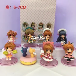 Cardcaptor Sakura KINOMOTO SAKURA 8pcs/set Q version Figure  PVC Doll Model Toys Car Decoration 5-7cm