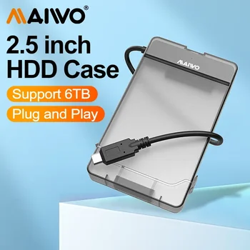 MAIWO 외장 하드 드라이브 케이스, HDD 인클로저, 타입 C, USB 3.0, 5Gbps, HDD SSD, 하드 드라이브 인클로저 지지대, UASP, PC 노트북용, 2.5 인치 