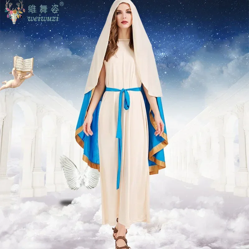 

New Hallween Costume Israel Ancient Suit Virgin Adult Women Cosplay Costume Halloween Costume The Virgin Mary Fancy Sexy Dress