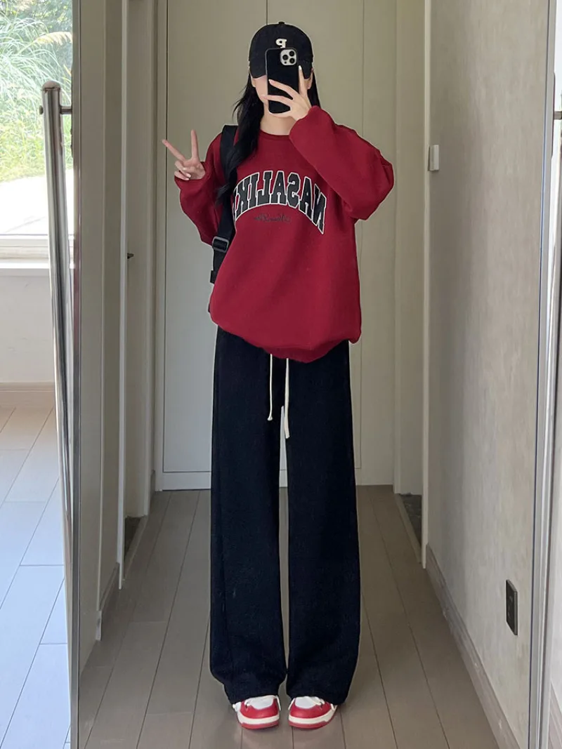 American Kordel zug Design Hose für Damen Mode Hip-Hop Streetwear Damen hose neue 2024 Herbst neue All-Match Damen hose