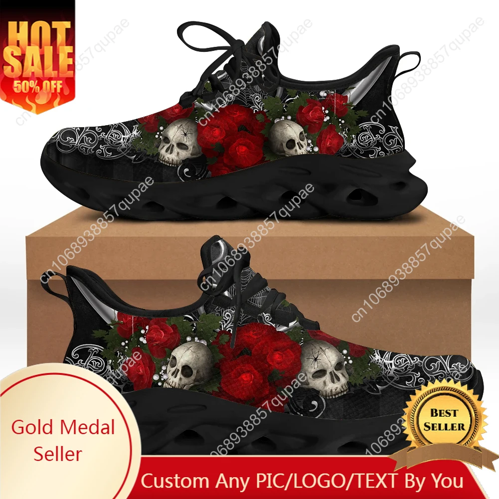 

Cool Punk Skull Brand Designer Flats Sneakers Shoes Mens Womens Sports Shoes Fashion High Quality DIY Sneaker Custom Made Shoe