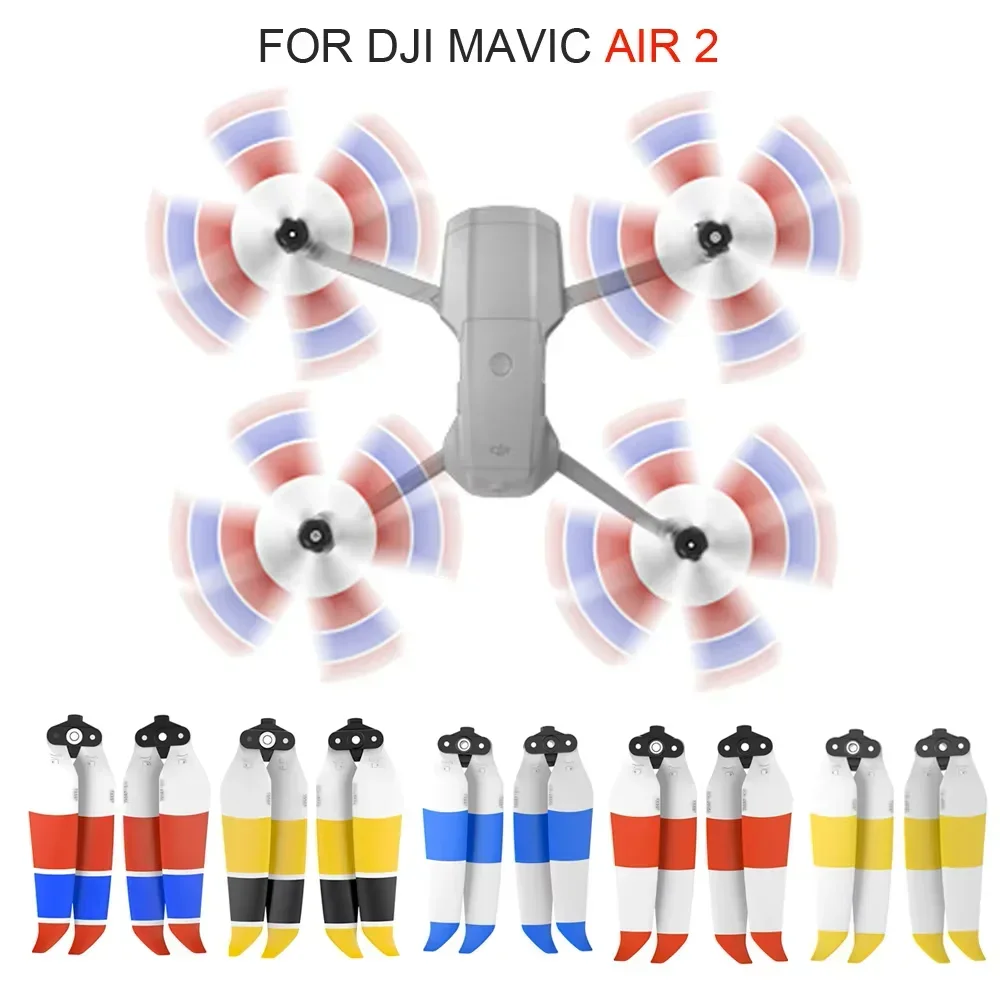 4 Uds DJI Mavic Air 2 AIR 2S hélices 7238F bajo ruido colorido para ventilador de ala accesorios de repuesto para Dron de liberación rápida
