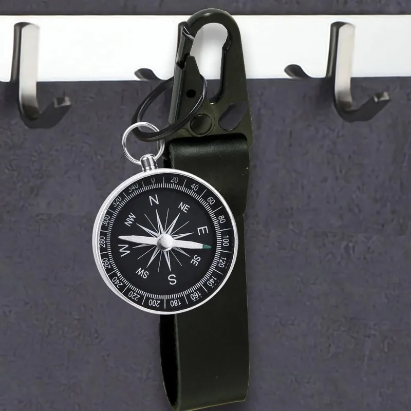 Portable Compass Key Chain for Outdoor Camping Lightweight Aluminum Compass Trekking Hiking Survival Compass