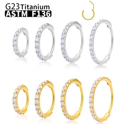 1 Pcs Piercing hoop earrings for women G23 Titanium Nose Ring 14G Nasal Septum circles Lnlaid Body Jewelry