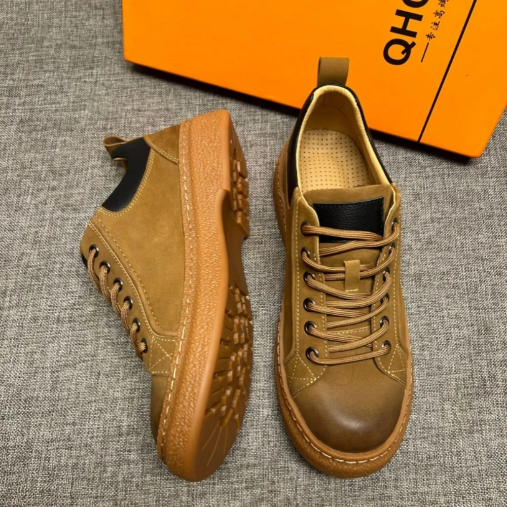 New style casual shoes - men's genuine leather fashionable white sneakers - men's breathable leather shoes - men's shoes