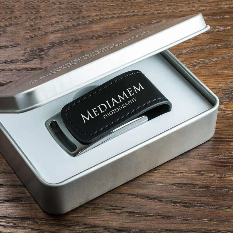 금속 가죽 컬러 인쇄 로고, USB2.0 플래시 드라이브, 무료 커스텀, 4GB, 8GB, 16GB, 32GB, 64GB, 128GB