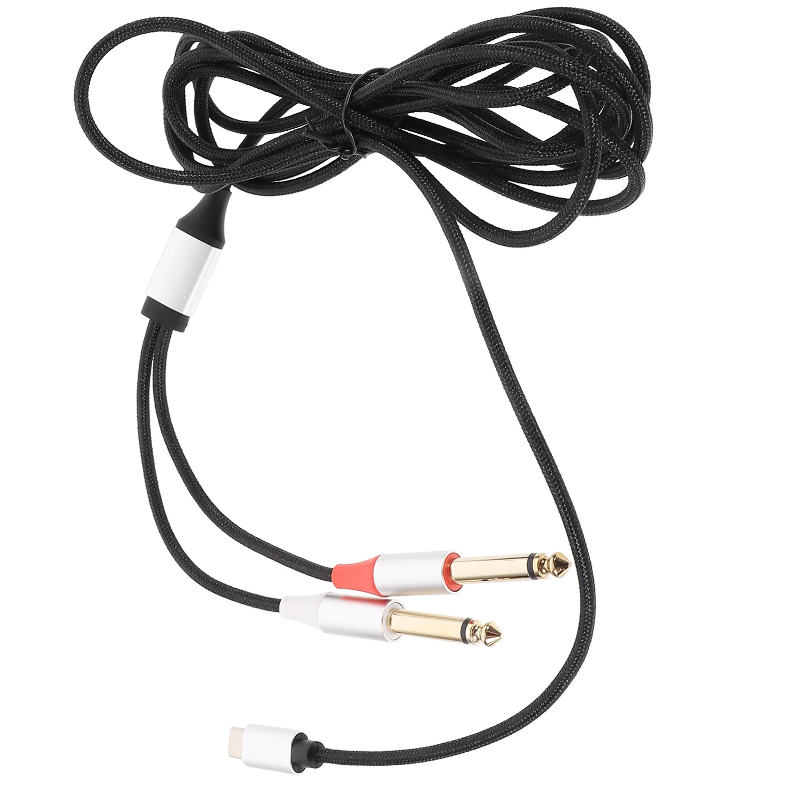 كابل صوت من النوع C إلى ثنائي 6.5 مم بطول 3 أمتار لتوصيل معدات الاستوديو لنظام صوت السيارة والمكروفون