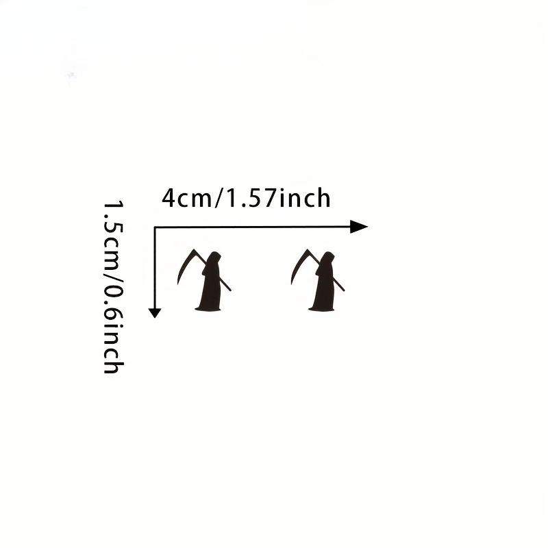 4Pcs Grim Reaper Vinyl Stickers Funny Car Dashboard Button Mini Decals For Vehicle Control Switches