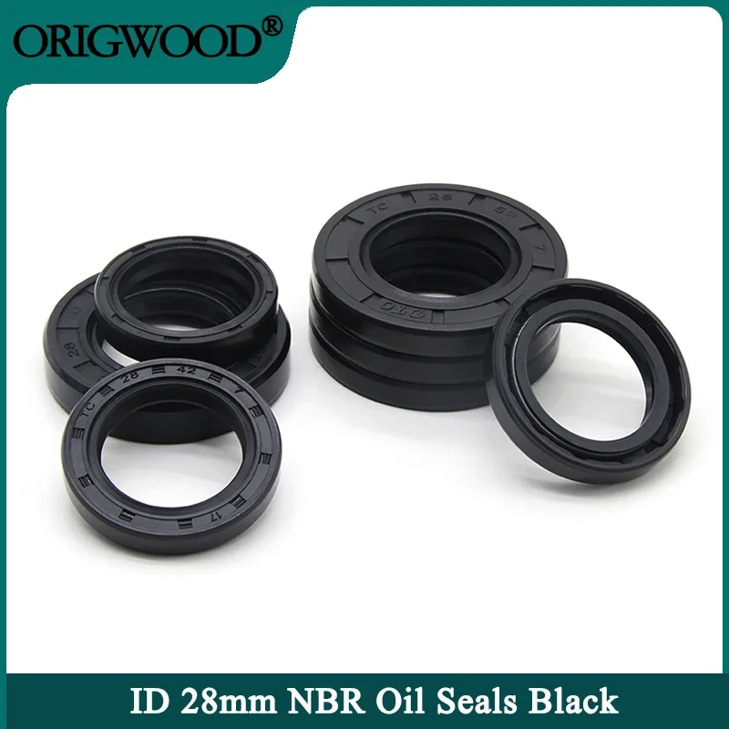 NBR Oil Seal ID 28mm TC-28*35/38/40/42/45/47/48/50/52/55/56/62*4/5/7/8/10/12mm Nitrile Rubber Shaft Double Lip Oil Seals Gasket