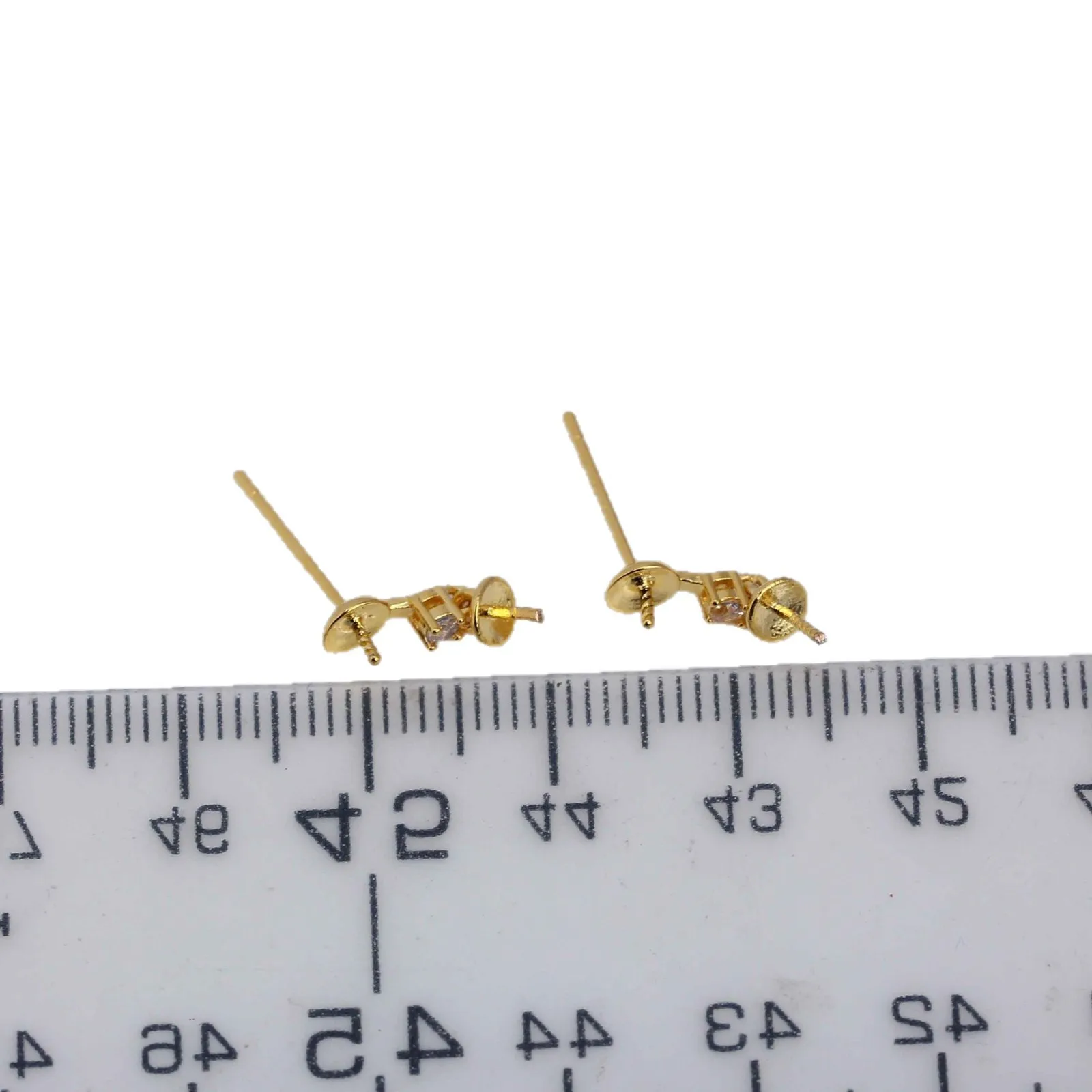 

4 шт. позолоченные медные основы для серег-гвоздиков E171 с серебряной иглой S925 для изготовления украшений, фурнитура для рукоделия